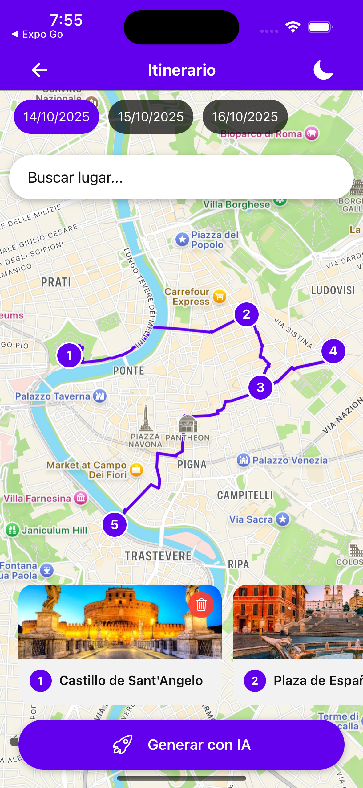 WanderAI App Screenshot